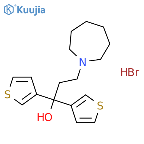 3-(azepan-1-yl)-1,1-di(thiophen-3-yl)propan-1-ol hydrobromide (1:1) structure