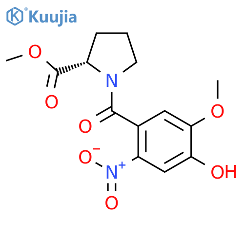 L-Proline, 1-(4-hydroxy-5-methoxy-2-nitrobenzoyl)-, methyl ester structure