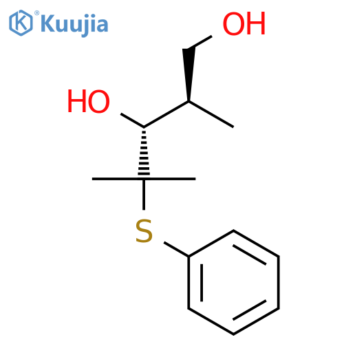 1,3-Pentanediol, 2,4-dimethyl-4-(phenylthio)-, (R*,R*)- structure