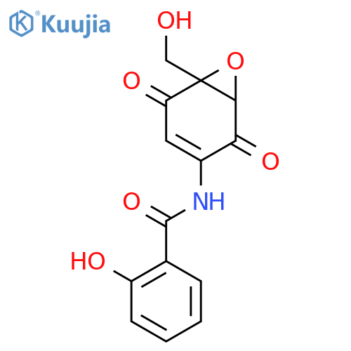Benzamide,2-hydroxy-N-[(1S,6R)-6-(hydroxymethyl)-2,5-dioxo-7-oxabicyclo[4.1.0]hept-3-en-3-yl]- structure
