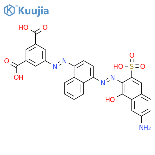 5-((4-((7-Amino-1-hydroxy-3-sulfonaphthalen-2-yl)diazenyl)naphthalen-1-yl)diazenyl)isophthalic acid structure