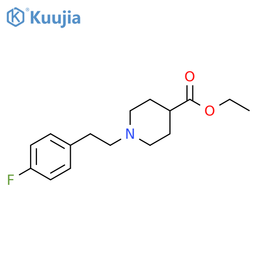 4-Piperidinecarboxylic acid, 1-[2-(4-fluorophenyl)ethyl]-, ethyl ester structure