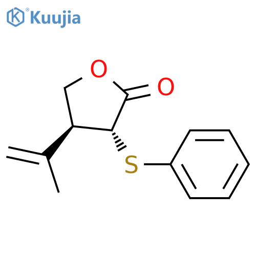 2(3H)-Furanone, dihydro-4-(1-methylethenyl)-3-(phenylthio)-, trans- structure