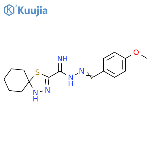 4-Thia-1,2-diazaspiro[4.5]dec-2-ene-3-carboximidic acid, 2-[(4-methoxyphenyl)methylene]hydrazide structure
