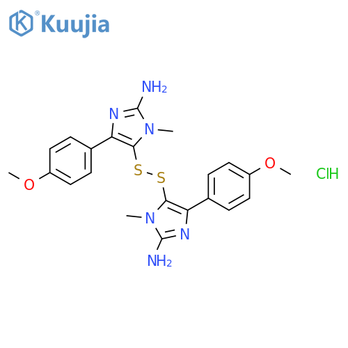 5,5'-disulfanediylbis[4-(4-methoxyphenyl)-1-methyl-1H-imidazol-2-amine] hydrochloride (1:1) structure