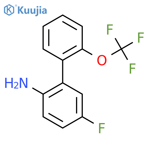 2-Amino-5-fluoro-2'-(trifluoromethoxy)biphenyl structure