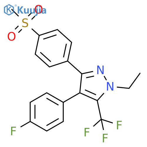 1H-Pyrazole,1-ethyl-4-(4-fluorophenyl)-3-[4-(methylsulfonyl)phenyl]-5-(trifluoromethyl)- structure