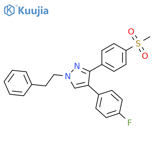 1H-Pyrazole,4-(4-fluorophenyl)-3-[4-(methylsulfonyl)phenyl]-1-(2-phenylethyl)- structure