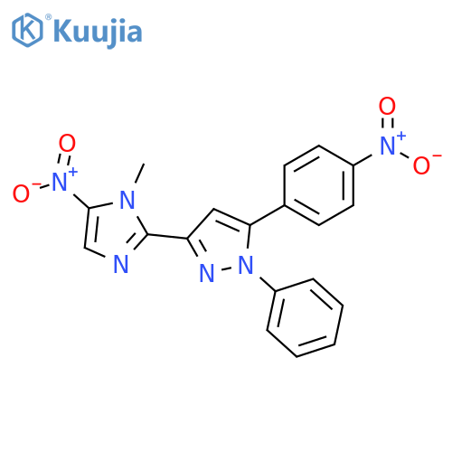 1H-Pyrazole,3-(1-methyl-5-nitro-1H-imidazol-2-yl)-5-(4-nitrophenyl)-1-phenyl- structure