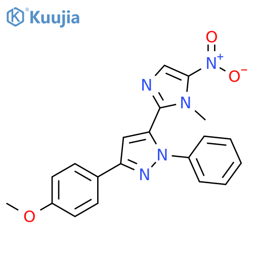 1H-Pyrazole,3-(4-methoxyphenyl)-5-(1-methyl-5-nitro-1H-imidazol-2-yl)-1-phenyl- structure