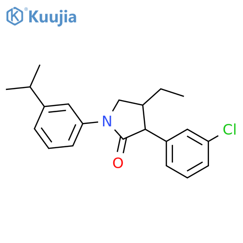 2-Pyrrolidinone, 3-(3-chlorophenyl)-4-ethyl-1-[3-(1-methylethyl)phenyl]- structure