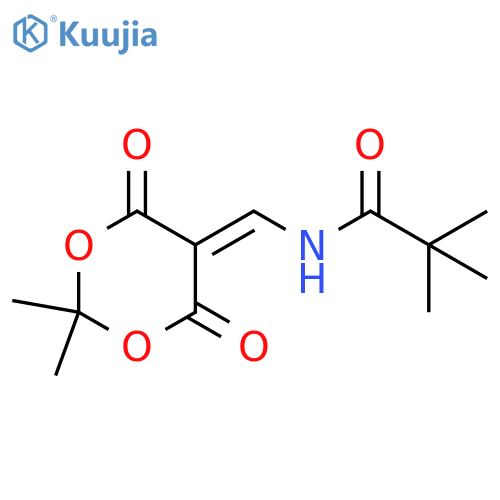 N-[(2,2-dimethyl-4,6-dioxo-1,3-dioxan-5-ylidene)methyl]-2,2-dimethylpropanamide structure