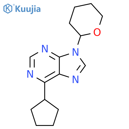 9H-Purine, 6-cyclopentyl-9-(tetrahydro-2H-pyran-2-yl)- structure