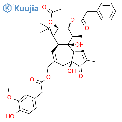 13-Acetyl,12-Phenacetyl-Phorbol 20-Homovanillate structure