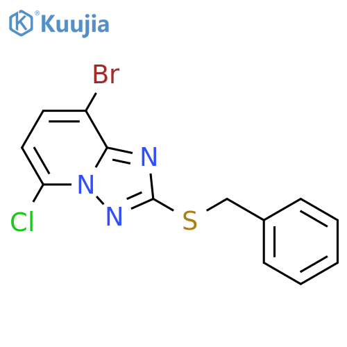 [1,2,4]Triazolo[1,5-a]pyridine, 8-bromo-5-chloro-2-[(phenylmethyl)thio]- structure