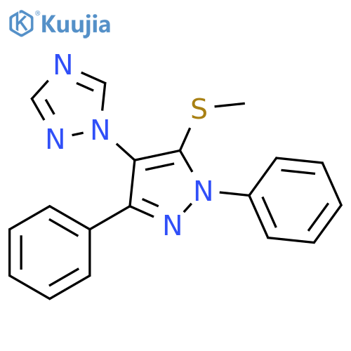 1H-1,2,4-Triazole, 1-[5-(methylthio)-1,3-diphenyl-1H-pyrazol-4-yl]- structure