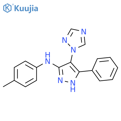 1H-Pyrazol-3-amine,N-(4-methylphenyl)-5-phenyl-4-(1H-1,2,4-triazol-1-yl)- structure