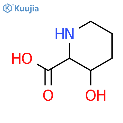 (2R,3R)-3-hydroxypiperidine-2-carboxylic acid structure