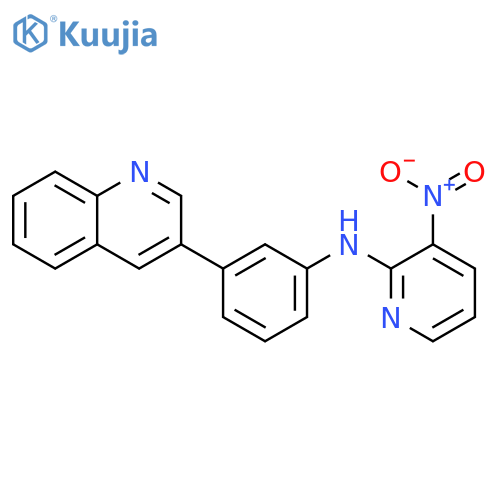 2-Pyridinamine, 3-nitro-N-[3-(3-quinolinyl)phenyl]- structure