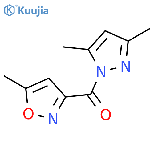 (3,5-dimethyl-1H-pyrazol-1-yl)(5-methyl-1,2-oxazol-3-yl)methanone structure