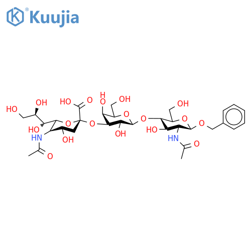 Phenylmethyl O-(N-Acetyl-α-neuraminosyl)-3-O-(β-D-galactopyranosyl)-4-[2-(acetylamino)-2-deoxy]-β-D-glucopyranoside structure
