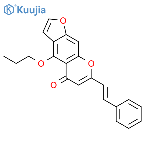 5H-Furo[3,2-g][1]benzopyran-5-one, 7-(2-phenylethenyl)-4-propoxy- structure
