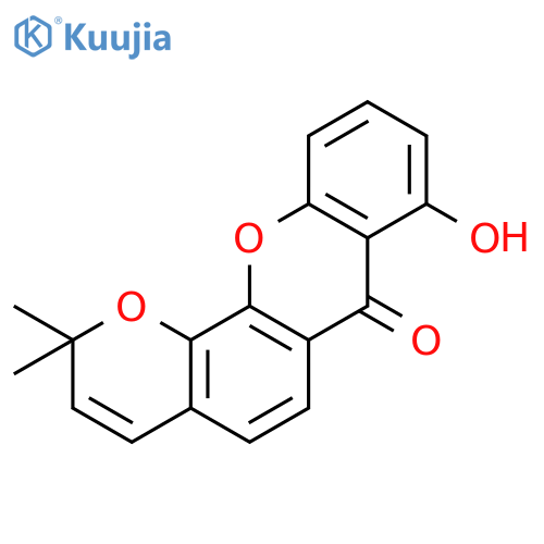8-hydroxy-2,2-dimethylpyrano[3,2-c]xanthen-7(2H)-one structure