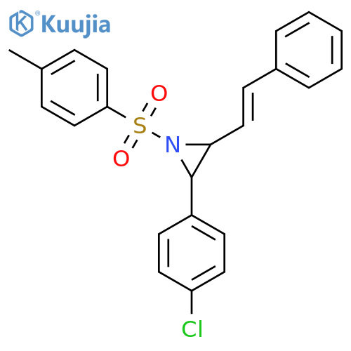 Aziridine, 2-(4-chlorophenyl)-1-[(4-methylphenyl)sulfonyl]-3-[(1E)-2-phenylethenyl]-, (2R,3R)-rel- structure