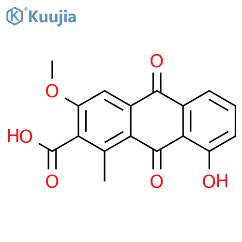 3,8-Dihydroxy-1-methylanthraquinone-2-carboxylic acid; 3-Me ether structure