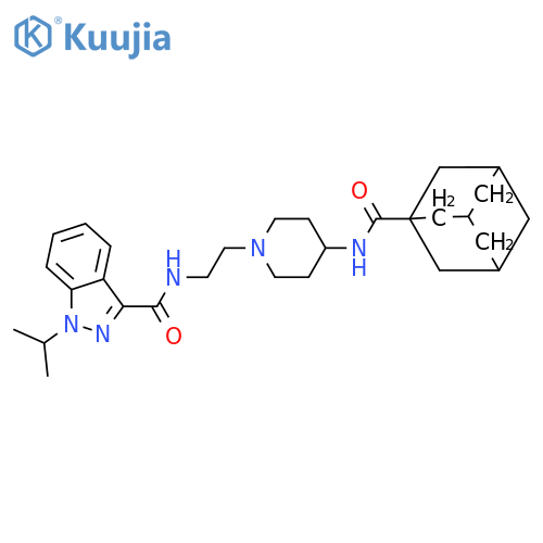 1H-Indazole-3-carboxamide,1-(1-methylethyl)-N-[2-[4-[(tricyclo[3.3.1.13,7]dec-1-ylcarbonyl)amino]-1-piperidinyl]ethyl]- structure