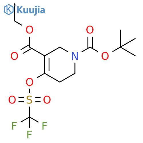 1-tert-butyl-3-ethyl-4-(((trifluoromethyl)sulfonyl)oxy)-5,6-dihydro-pyridine-1,3(2H)-dicarboxylate structure