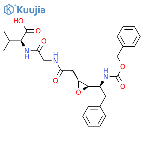 (2S)-2-({[({(2R,3R)-3-[(1S)-1-{[(benzyloxy)carbonyl]amino}-2-phenylethyl]oxiran-2-yl}acetyl)amino]acetyl}amino)-3-methylbutanoic acid (non-preferred name) structure
