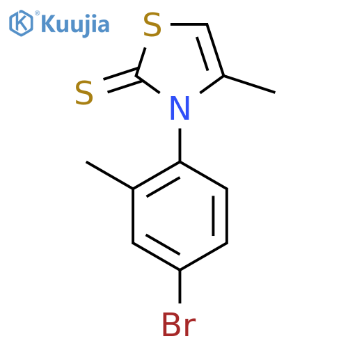 2(3H)-THIAZOLETHIONE, 3-(4-BROMO-2-METHYLPHENYL)-4-METHYL- structure