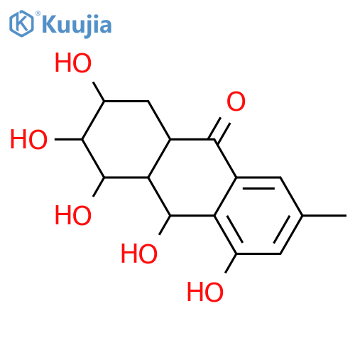1,3,4,4a,9a,10-Hexahydro-2,3,4,5,10-pentahydroxy-7-methyl-9(2H)-anthracenone; (2R*,3R*,4R*,4aS*,9aS*,10R*)-form structure