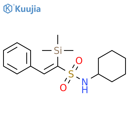 ETHENESULFONAMIDE, N-CYCLOHEXYL-2-PHENYL-1-(TRIMETHYLSILYL)-, (1E)- structure