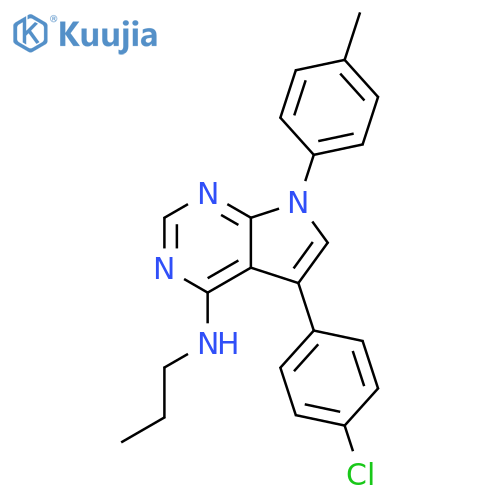 7H-Pyrrolo[2,3-d]pyrimidin-4-amine, 5-(4-chlorophenyl)-7-(4-methylphenyl)-N-propyl- structure