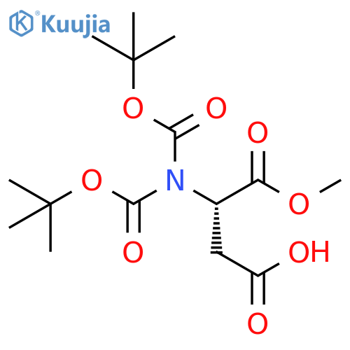 L-Aspartic acid, N,N-bis[(1,1-dimethylethoxy)carbonyl]-, 1-methyl ester structure