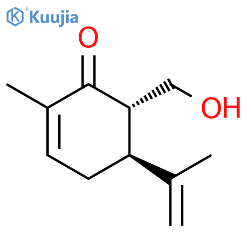 2-Cyclohexen-1-one, 6-(hydroxymethyl)-2-methyl-5-(1-methylethenyl)-,(5S,6S)- structure