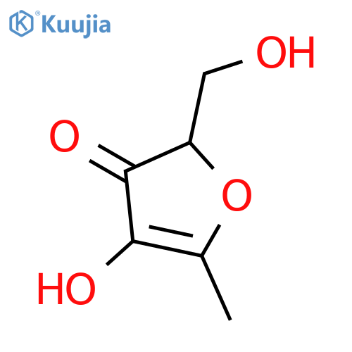 4-hydroxy-2-(hydroxymethyl)-5-methylfuran-3(2H)-one structure