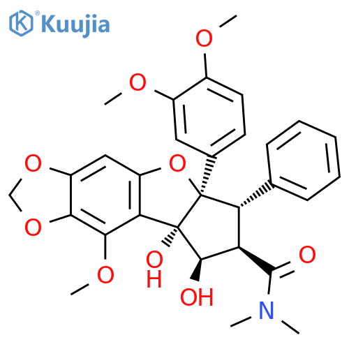 6H-Cyclopenta[4,5]furo[2,3-f]-1,3-benzodioxole-7-carboxamide, 5a-(3,4-dimethoxyphenyl)-5a,7,8,8a-tetrahydro-8,8a-dihydroxy-9-methoxy-N,N-dimethyl-6-phenyl-, (5aR,6S,7R,8R,8aS)- structure