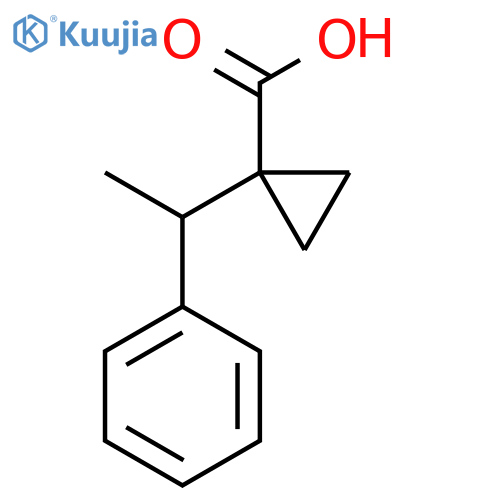 1-(1-phenylethyl)cyclopropane-1-carboxylic acid structure