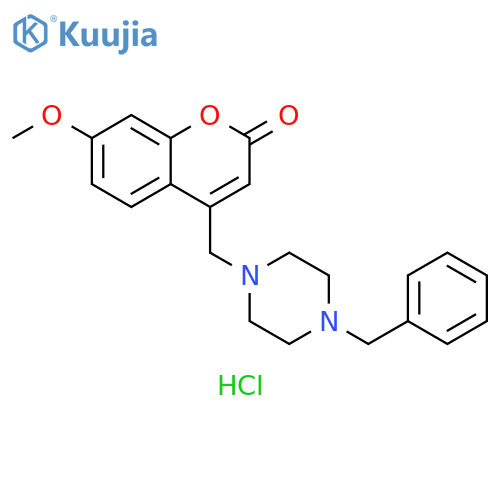 4-[(4-benzylpiperazin-1-yl)methyl]-7-methoxy-2H-chromen-2-one dihydrochloride structure