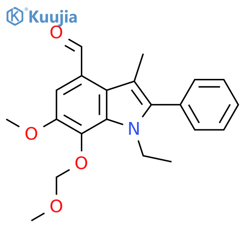 1H-Indole-4-carboxaldehyde,1-ethyl-6-methoxy-7-(methoxymethoxy)-3-methyl-2-phenyl- structure