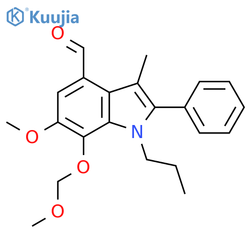 1H-Indole-4-carboxaldehyde,6-methoxy-7-(methoxymethoxy)-3-methyl-2-phenyl-1-propyl- structure