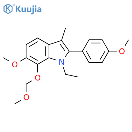 1H-Indole,1-ethyl-6-methoxy-7-(methoxymethoxy)-2-(4-methoxyphenyl)-3-methyl- structure