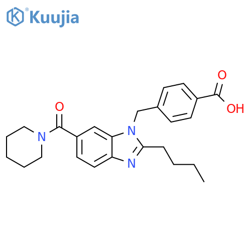 Benzoic acid,4-[[2-butyl-6-(1-piperidinylcarbonyl)-1H-benzimidazol-1-yl]methyl]- structure
