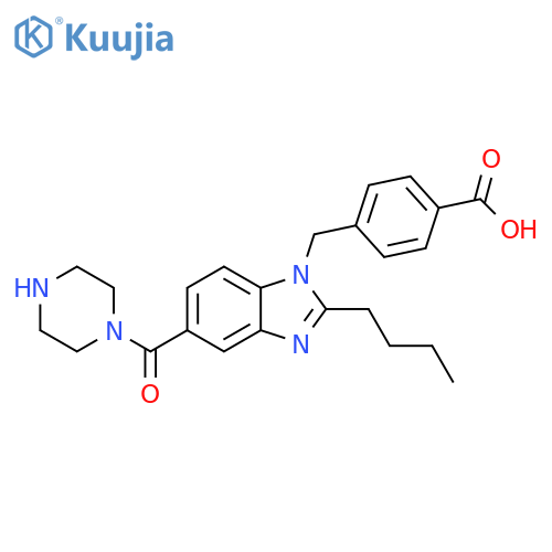 Benzoic acid,4-[[2-butyl-5-(1-piperazinylcarbonyl)-1H-benzimidazol-1-yl]methyl]- structure