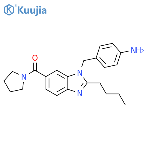 Pyrrolidine,1-[[1-[(4-aminophenyl)methyl]-2-butyl-1H-benzimidazol-6-yl]carbonyl]- structure
