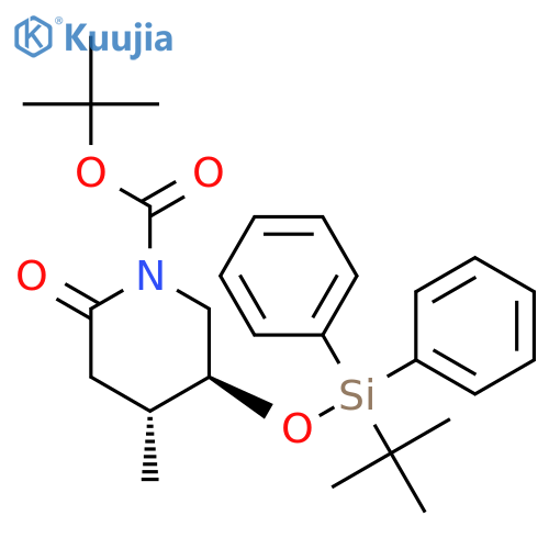 (4R,5S)-tert-butyl 5-((tert-butyldiphenylsilyl)oxy)-4-methyl-2-oxopiperidine-1-carboxylate structure