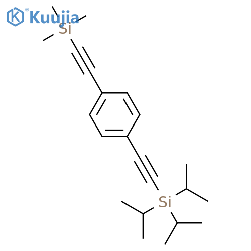 Triisopropyl((4-((trimethylsilyl)-ethynyl)phenyl)ethynyl)silane structure